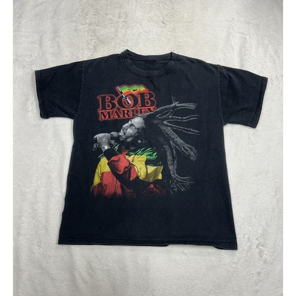 T-Shirt Homme Zion Bob Marley Vintage - Taille 1X Rouge - Année ~2003 - Occasion Très Bon état